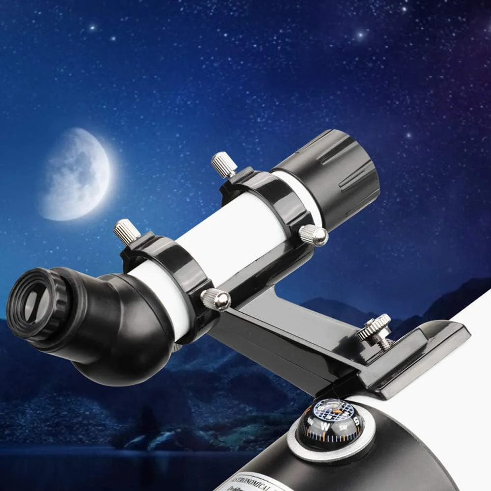 تلسکوپ منکسوری مبتدیان، دهانه 80 میلی‌متری، لنز منشور BAK4 با فاصله کانونی 400 میلی‌متر، 3 چشمی، مناسب برای نجوم با پایه تلفن هوشمند، سه پایه و سیم