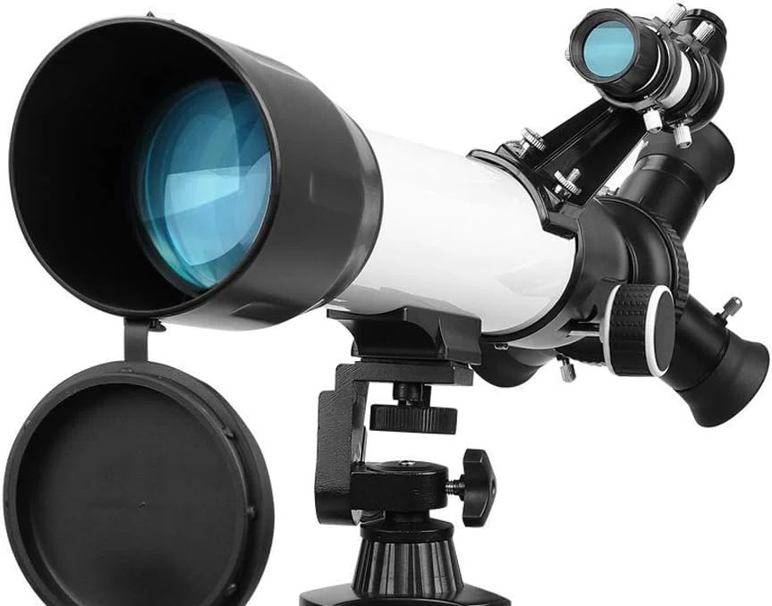 تلسکوپ مبتدی، دهانه 60 میلی‌متری، لنز منشوری BAK4 با فاصله کانونی 500 میلی‌متر، مناسب برای نجوم، دارای 3 چشمی، به همراه پایه نگهدارنده گوشی هوشمند و سه‌پایه