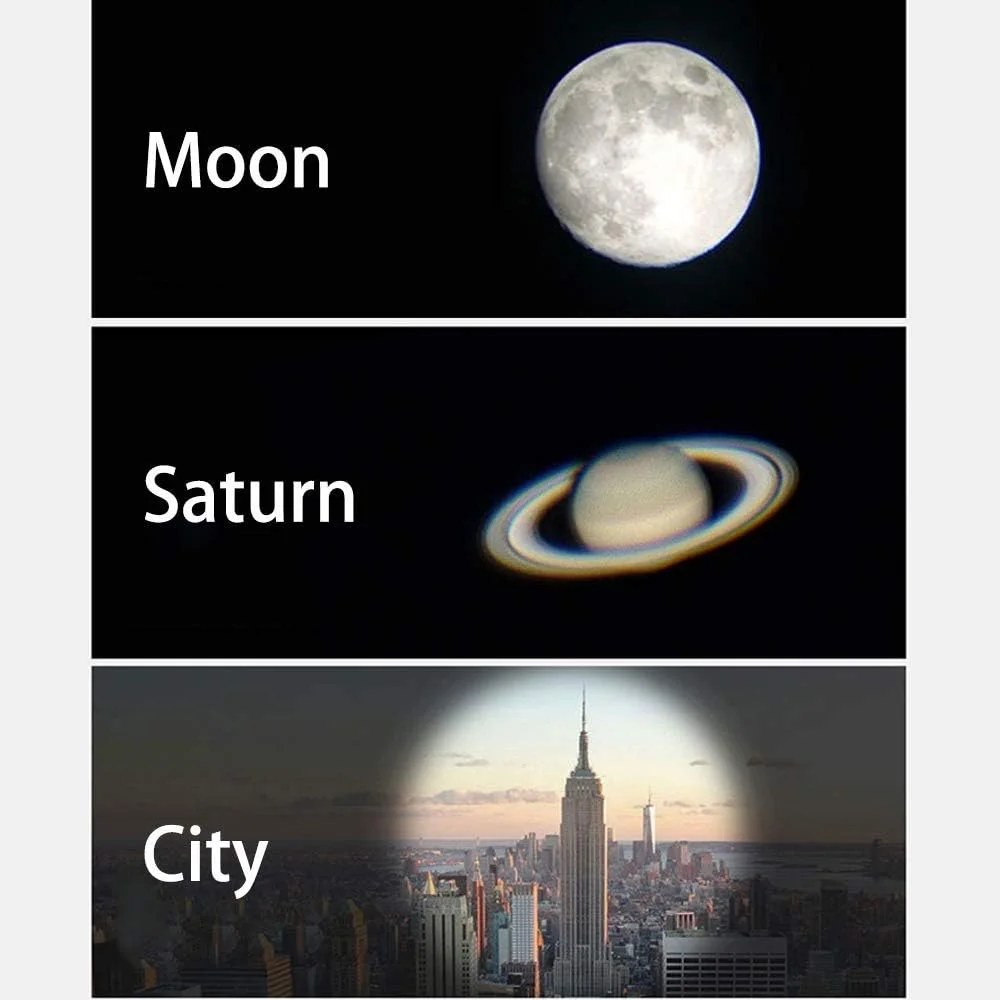 تلسکوپ شکستنی نجومی با دهانه 70 میلی‌متری و فاصله کانونی 300 میلی‌متری، لنز منشوری BAK4، به همراه کوله پشتی و سه پایه برای مشاهده ماه