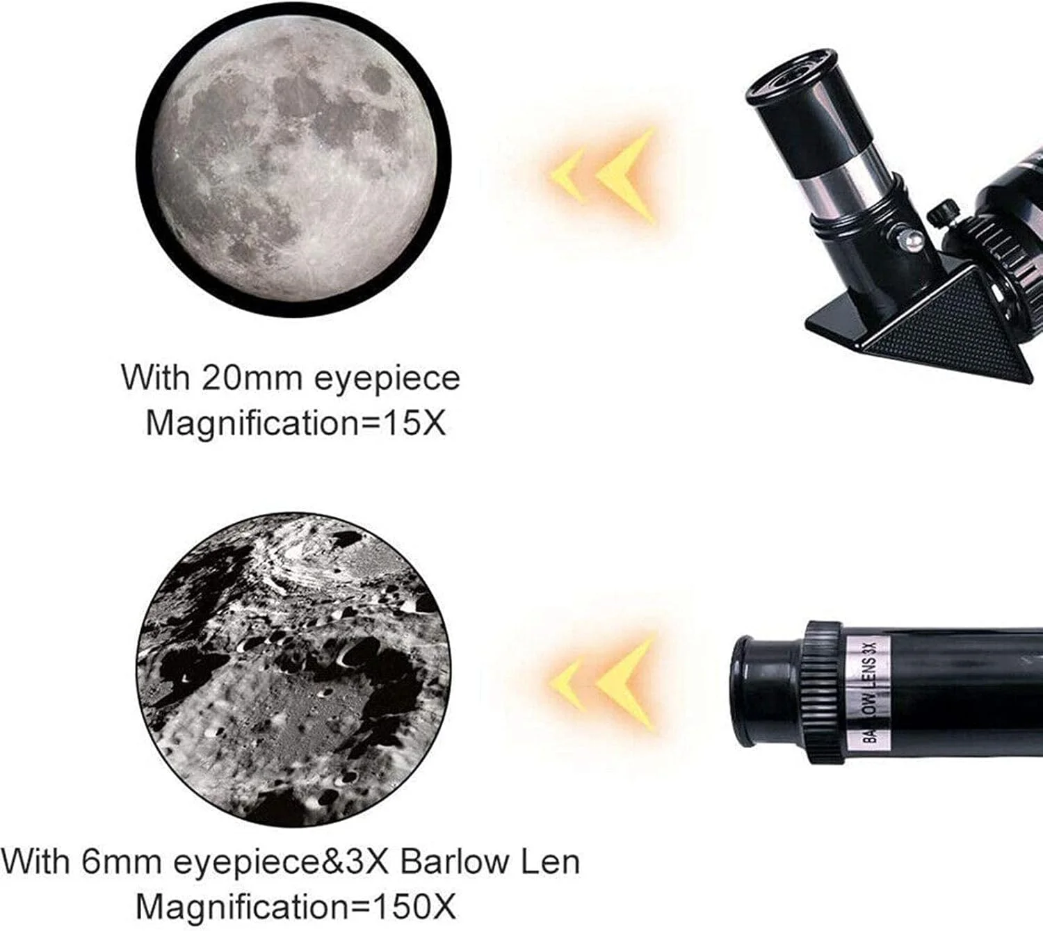 تلسکوپ مبتدی 150 15X با قطر بزرگ 70 میلی متر HD منکسر کننده تک چشمی برای نجوم