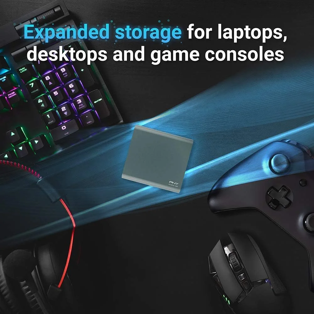 درایو حالت جامد قابل حمل PNY Pro Elite با ظرفیت 1 ترابایت، USB 3.1 Gen 2 Type-C – (PSD0CS2060-1TB-CP) درایو حالت جامد قابل حمل PNY Pro Elite با ظرفیت 1 ترابایت، USB 3.1 Gen 2 Type-C – (PSD0CS2060-1TB-CP)