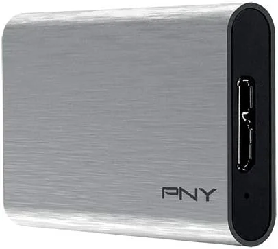 اس اس دی اکسترنال قابل حمل PNY Elite نقره ای USB 3.1 (960 گیگابایت) PSD1CS1050S-960-RB، خاکستری برس خورده