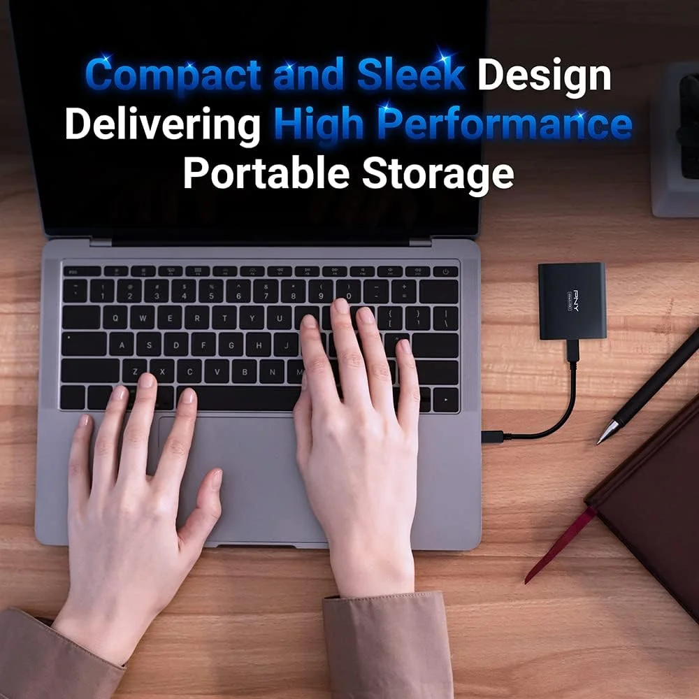 درایو حالت جامد (SSD) قابل حمل PNY EliteX-PRO با ظرفیت 2 ترابایت، USB 3.2 Gen 2x2 Type-C - (PSD0CS2260-2TB-RB)