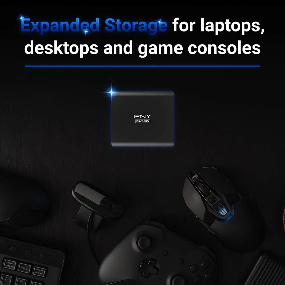 درایو حالت جامد (SSD) قابل حمل PNY EliteX-PRO با ظرفیت 2 ترابایت، USB 3.2 Gen 2x2 Type-C - (PSD0CS2260-2TB-RB)