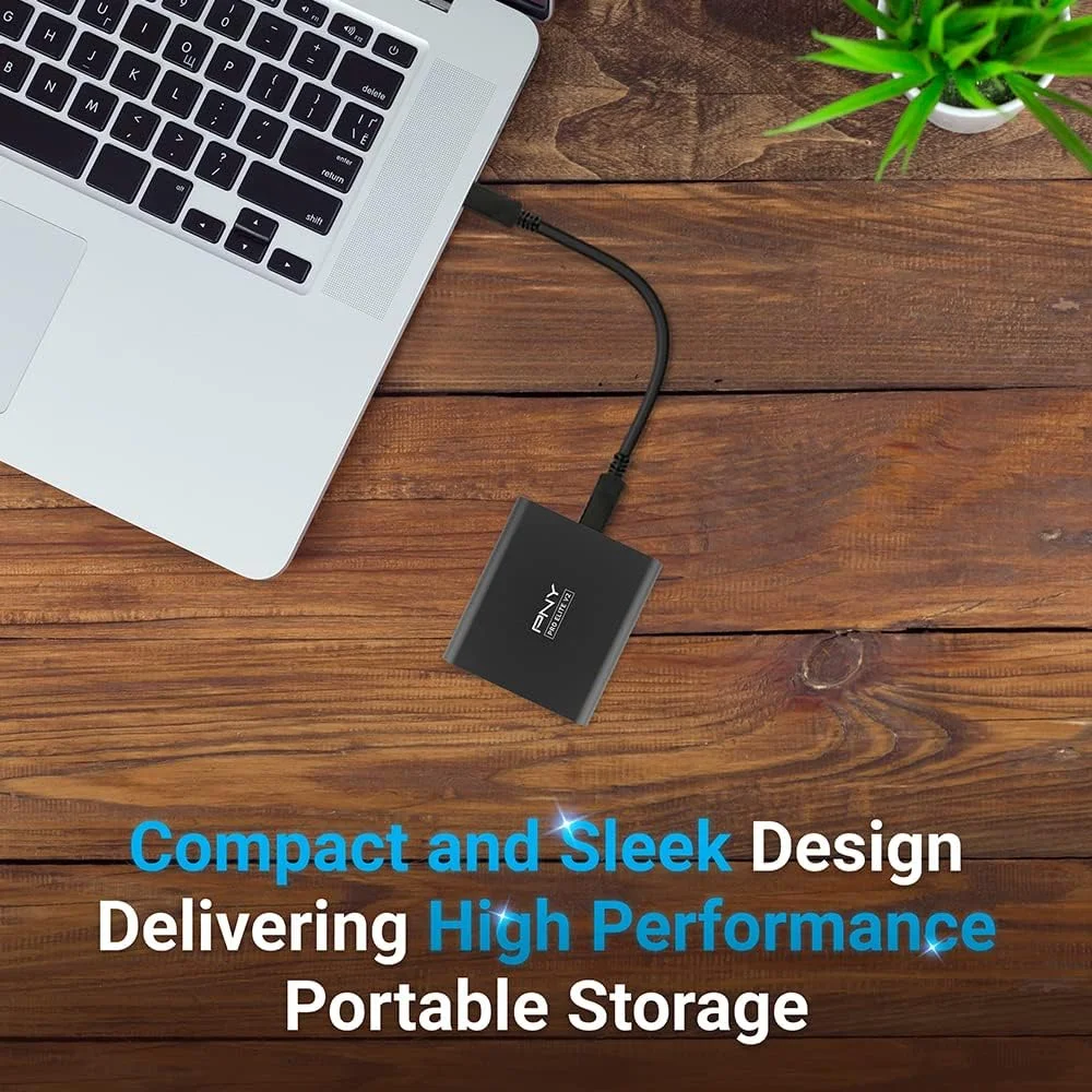 درایو حالت جامد (SSD) قابل حمل PNY Pro Elite V2 با ظرفیت 1 ترابایت، USB 3.2 Gen 2x1 Type-C – (PSD0CS2160-1TB-RB)