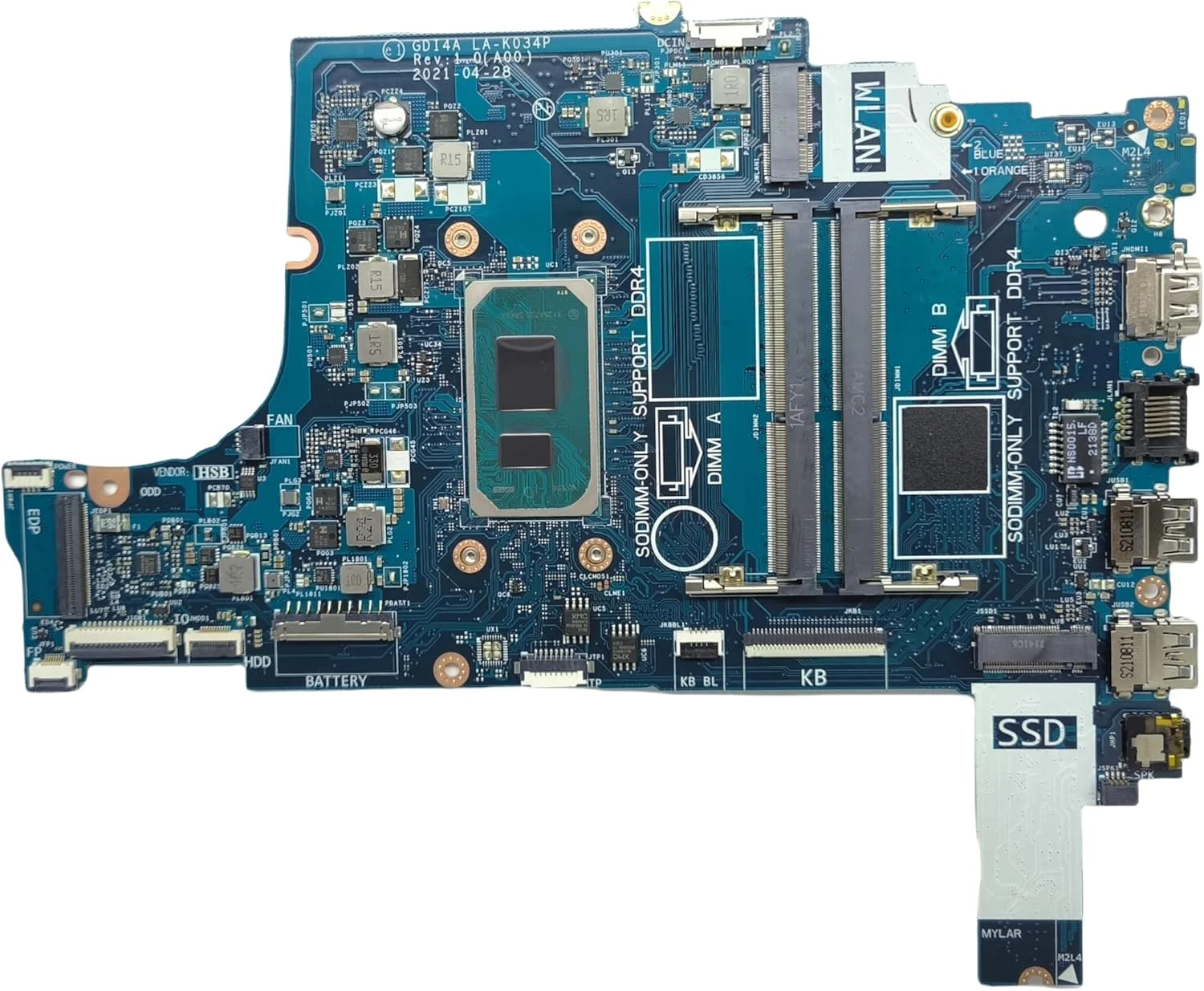 مادربرد جایگزین لپ تاپ GDI4A LA-K034P برای Dell Vostro 3500، پردازنده Pentium Gold 7505، شماره قطعه 0FVP0F FVP0F