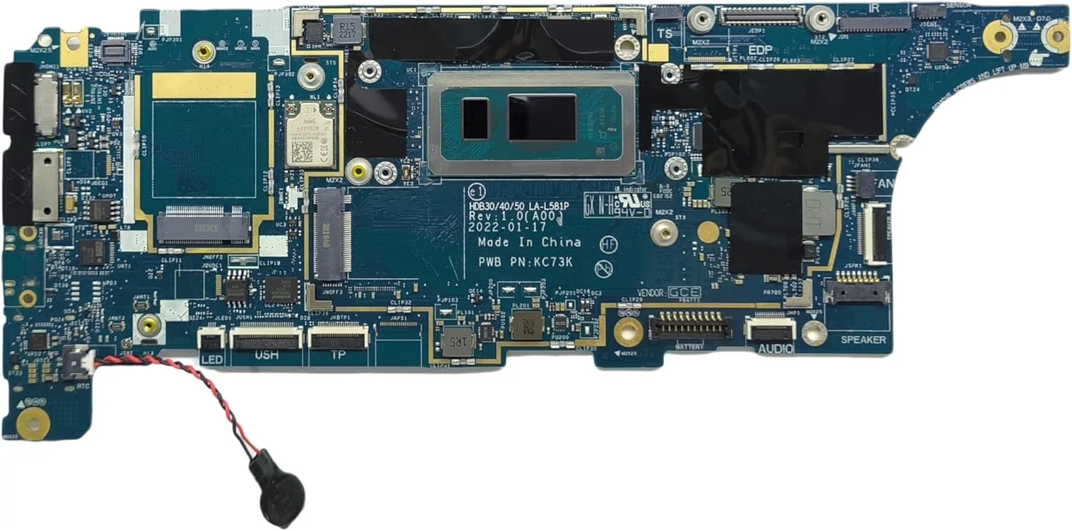 مادربرد جایگزین لپ تاپ HDB30 /40/50 LA-L581P برای Dell Latitude 7530، پردازنده i7-1265U، رم 16 گیگابایت، 0G8YFK G8YFK