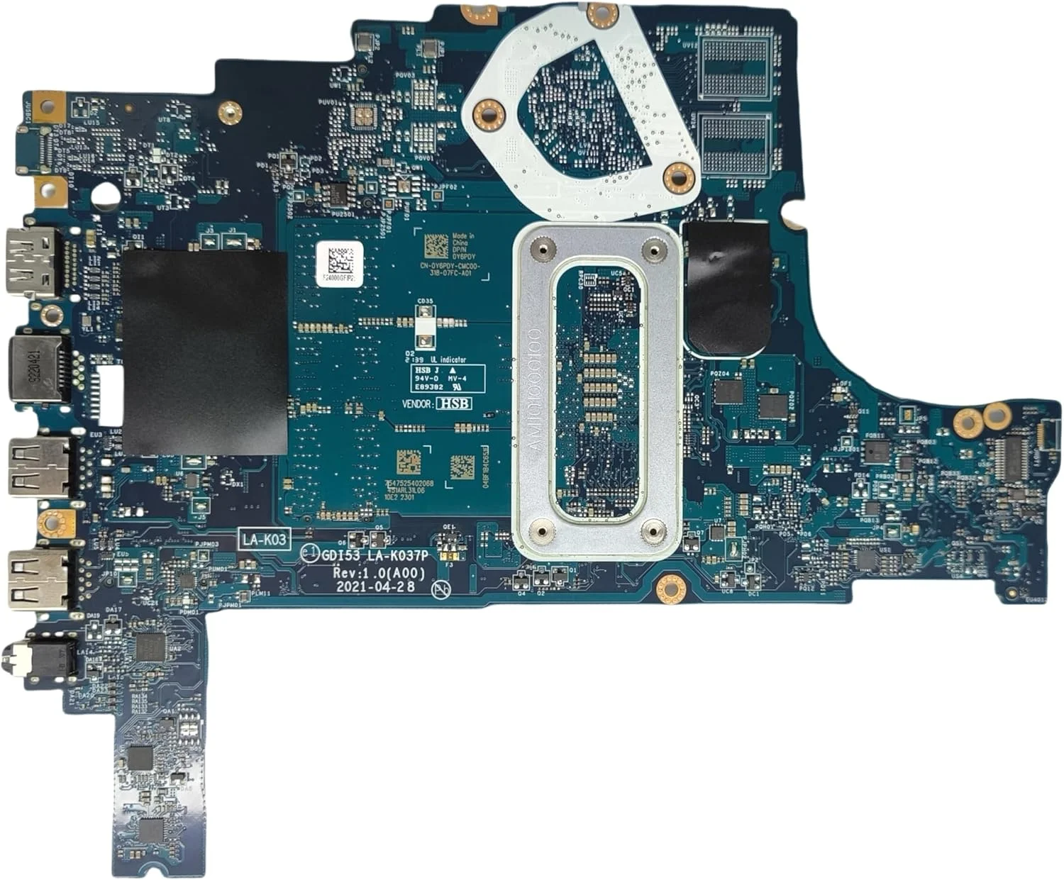 مادربرد جایگزین لپ تاپ GDI53 LA-K037P برای Dell inspiron 3505، برد سیستم R5-3450U، شماره قطعه 0Y6PDY Y6PDY