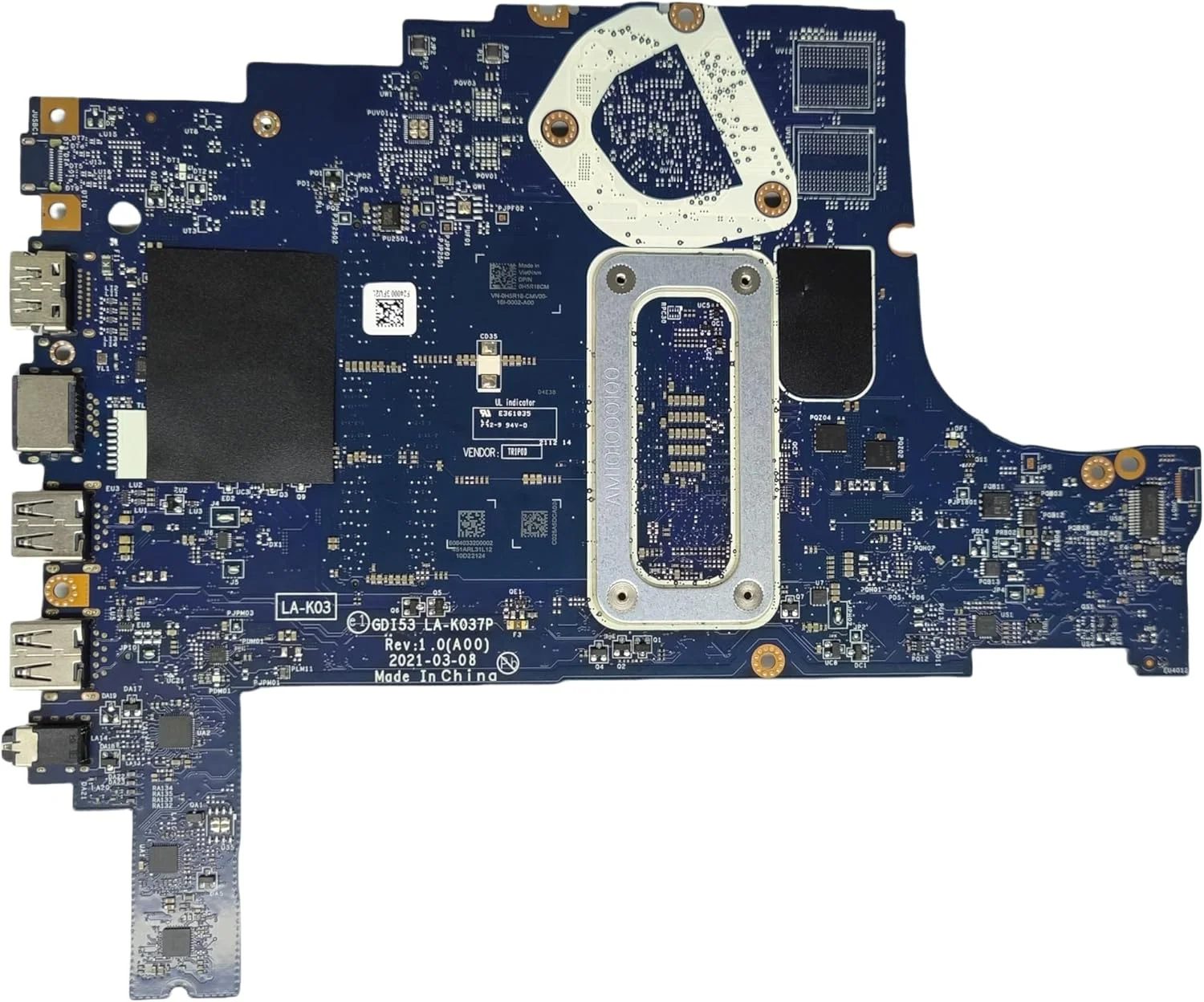 مادربرد جایگزین لپ تاپ GDI53 LA-K037P برای Dell inspiron 3505، برد اصلی سیستم با پردازنده Athlon Silver 3150U، شماره قطعه 0H5R18 H5R18