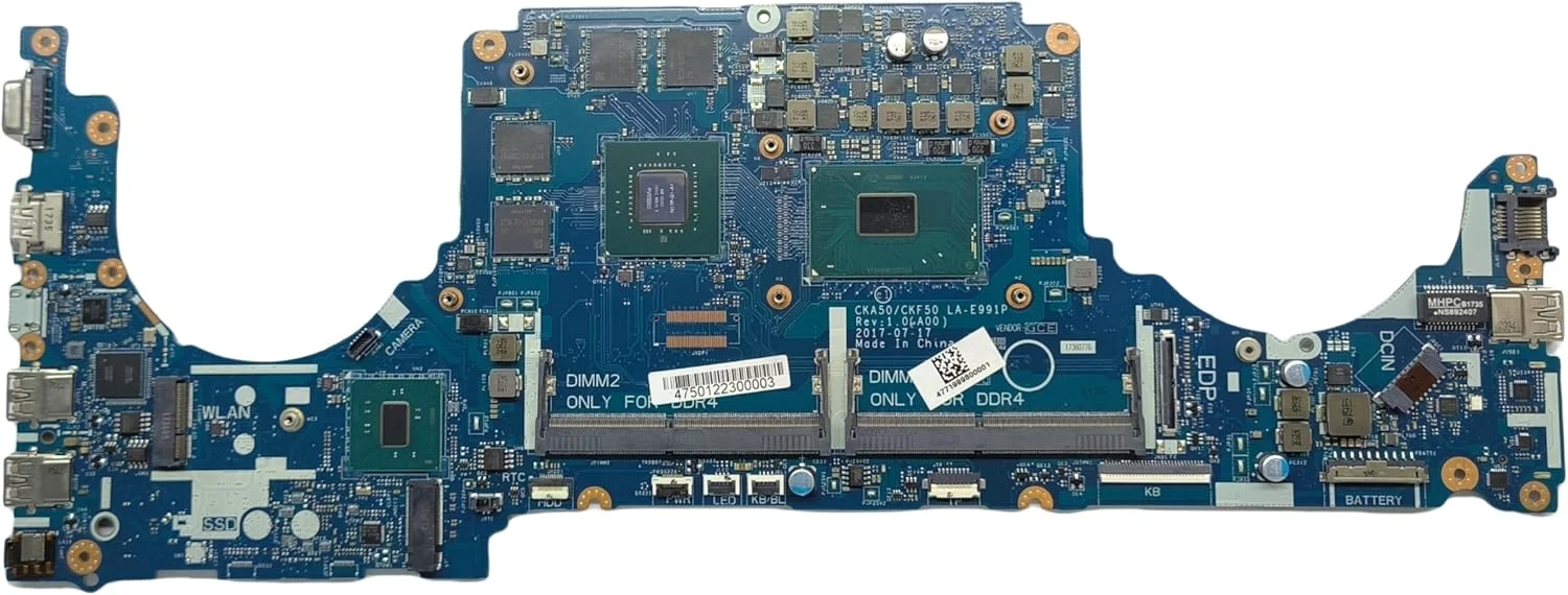 مادربرد جایگزین لپ تاپ CKA50/CKF50 LA-E991P برای Dell Vostro 7570، برد سیستم i7-7700HQ، پردازنده GTX 1050 Ti 4G 0NGX46 NGX46