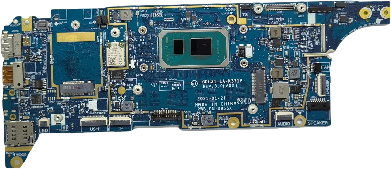 مادربرد جایگزین لپ تاپ GDC31 LA-K371P برای Dell Latitude 7520، پردازنده i7-1185G7، رم 32 گیگابایت، 0GCXXC GCXXC