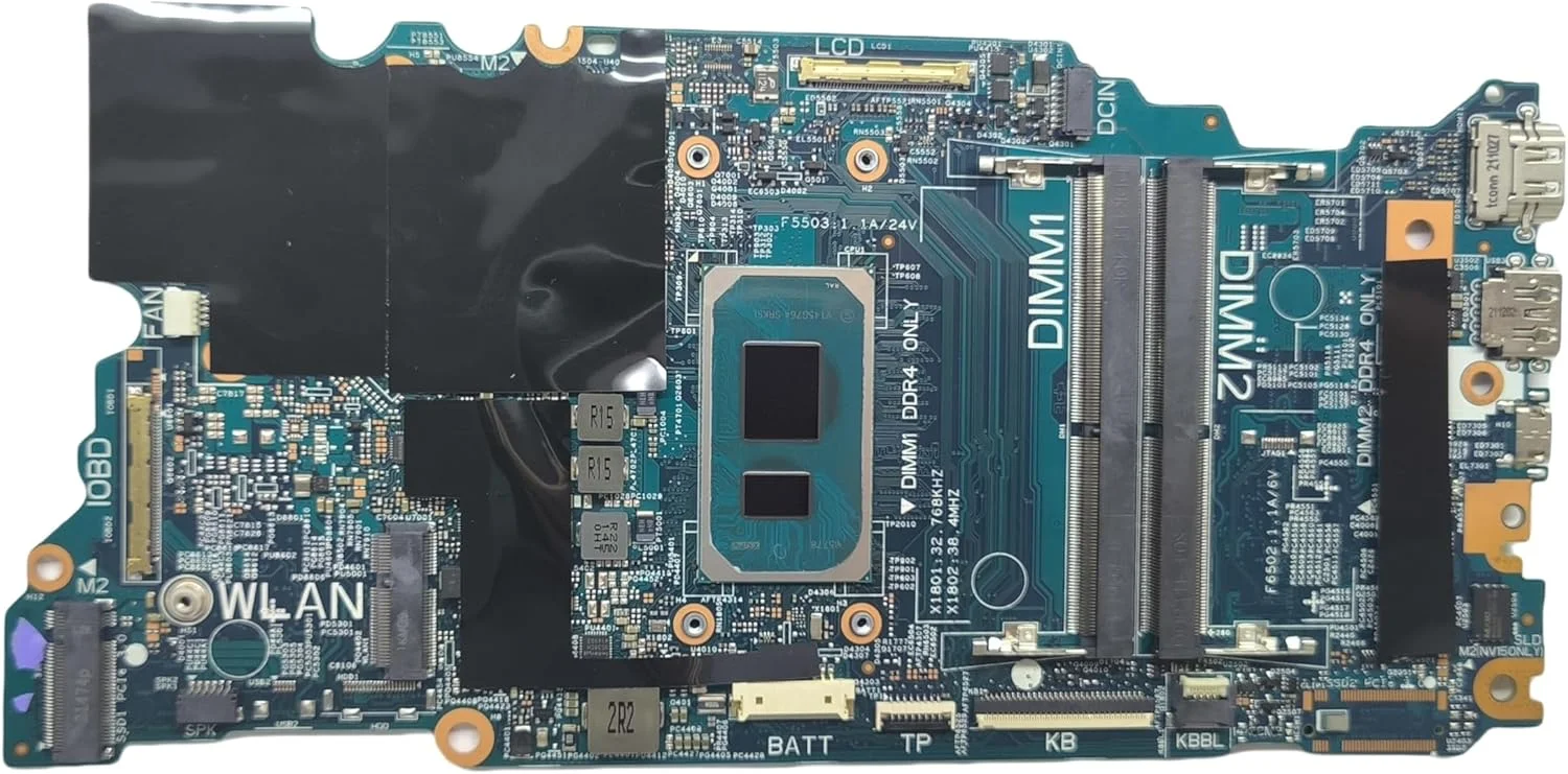 مادربرد جایگزین لپ تاپ سایبورگ 14TGL 19856-1 برای Dell inspiron 5410، برد اصلی سیستم با پردازنده i7-11390H، شماره قطعه 012XM5 12XM5