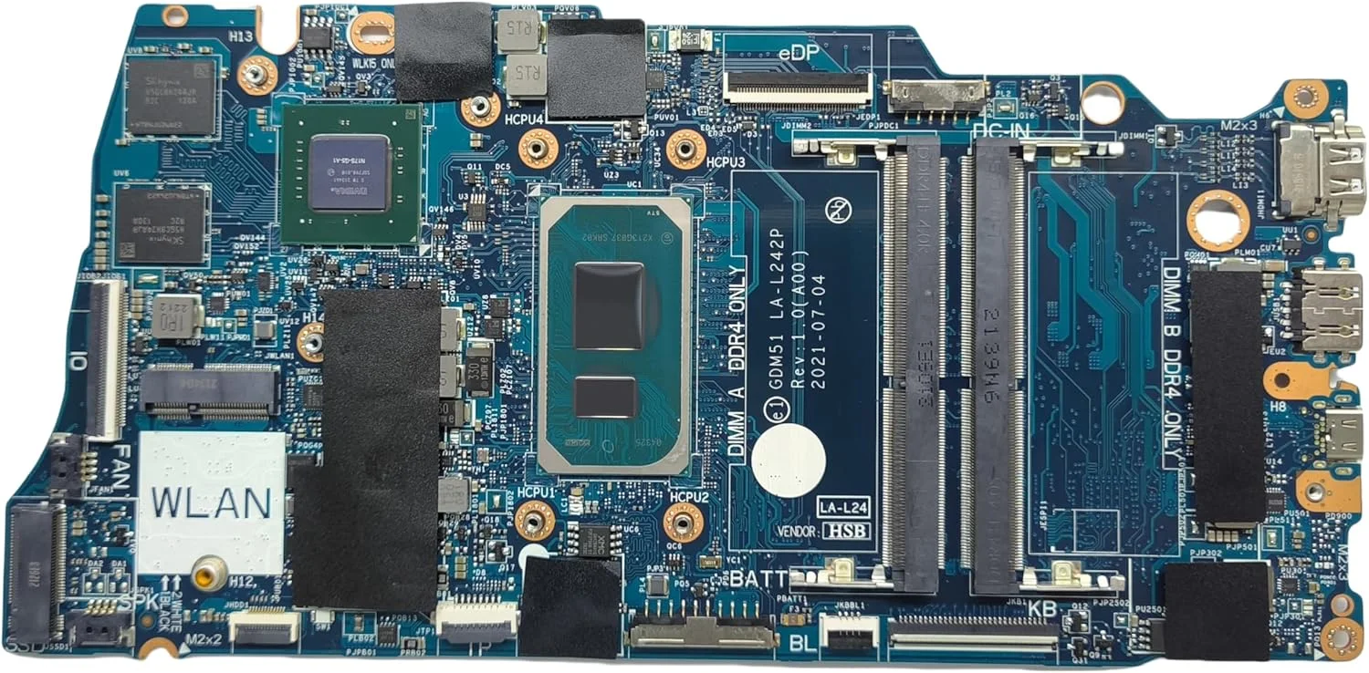 مادربرد جایگزین لپ تاپ GDM51 LA-L242P برای Dell Vostro 15 3510، پردازنده i7-1165G7، کارت گرافیک MX350 2G، شماره قطعه 0193GM 193GM