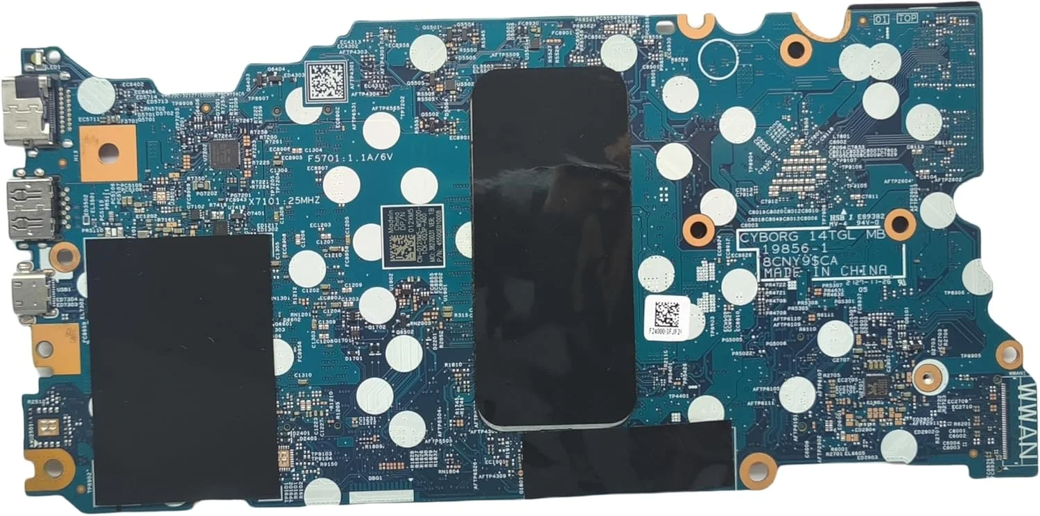 مادربرد جایگزین لپ تاپ سایبورگ 14TGL 19856-1 برای Dell inspiron 5410، برد اصلی سیستم با پردازنده i7-11390H، شماره قطعه 012XM5 12XM5