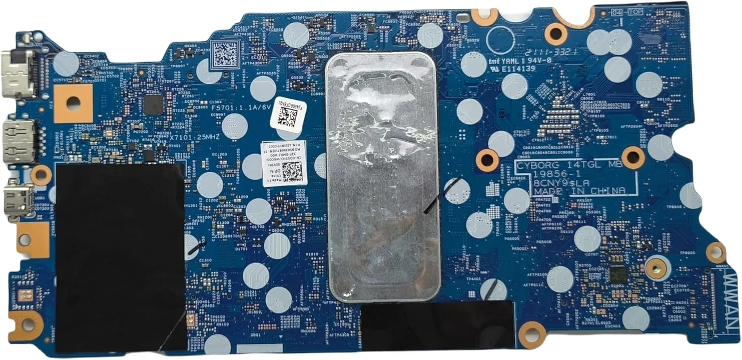 مادربرد جایگزین لپ تاپ سایبورگ 14TGL 19856-1 برای Dell Inspiron 5510، برد اصلی سیستم با پردازنده i7-11370H، شماره قطعه 0DV5HJ DV5HJ