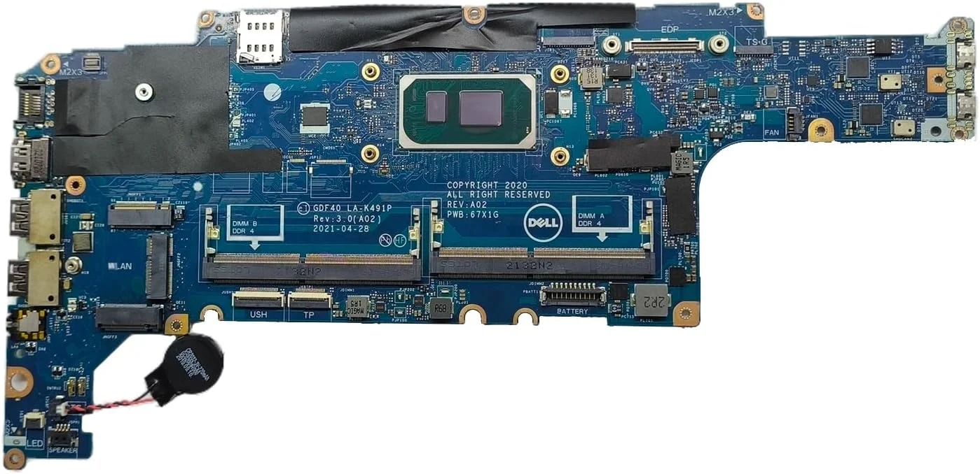 مادربرد جایگزین لپ تاپ GDF40 LA-K491P برای Dell Latitude 5420، پردازنده i7-1165G7، شماره قطعه 035X97 35X97