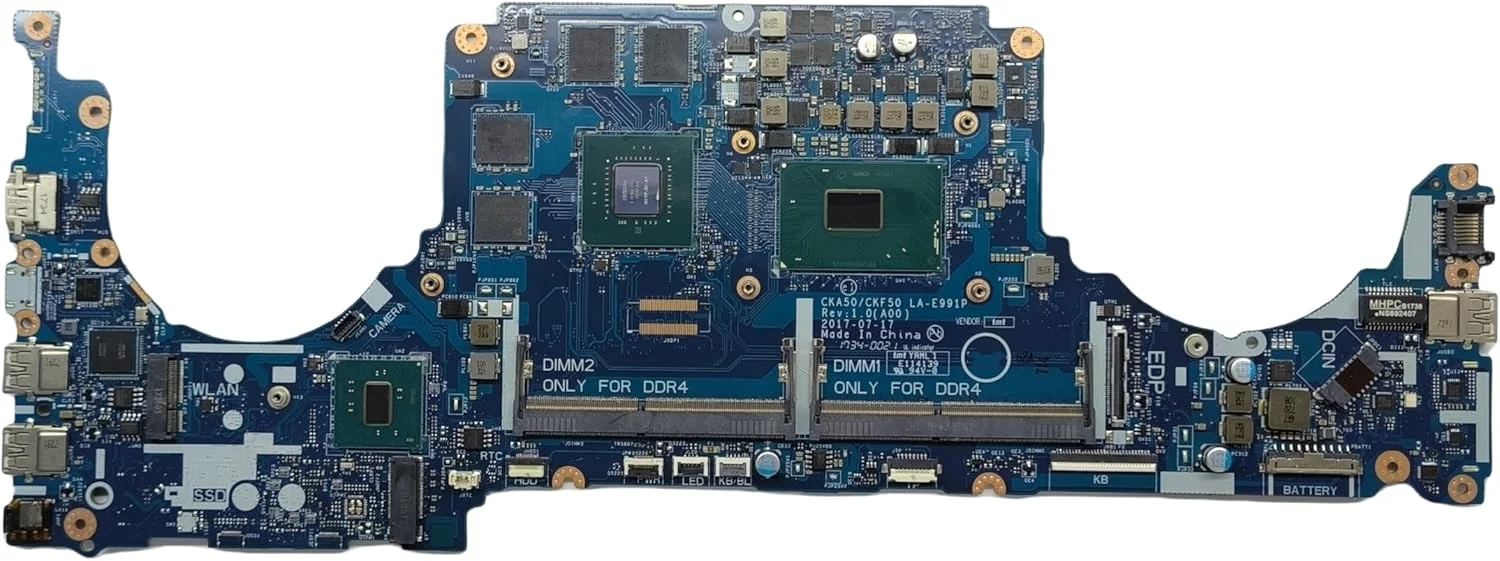 مادربرد جایگزین لپ تاپ CKA50/CKF50 LA-E991P برای Dell Inspiron 15 Gaming 7577، پردازنده i5-7300HQ، کارت گرافیک GTX 1050 Ti 4G، 03145M 3145M