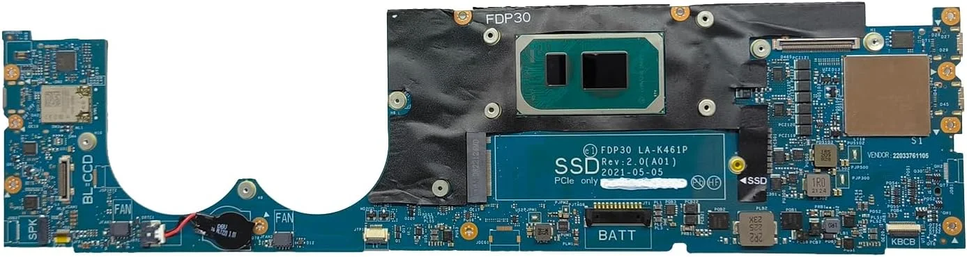 مادربرد جایگزین لپ تاپ مدل FDP30 LA-K461P برای Dell XPS 9305، پردازنده i5-1135G7، رم 8 گیگابایتی، شماره قطعه 0MM15H MM15H