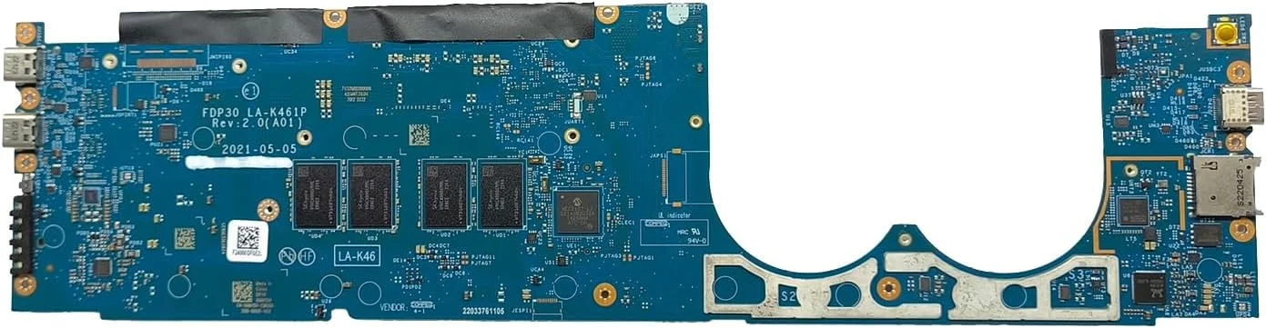 مادربرد جایگزین لپ تاپ مدل FDP30 LA-K461P برای Dell XPS 9305، پردازنده i5-1135G7، رم 8 گیگابایتی، شماره قطعه 0MM15H MM15H