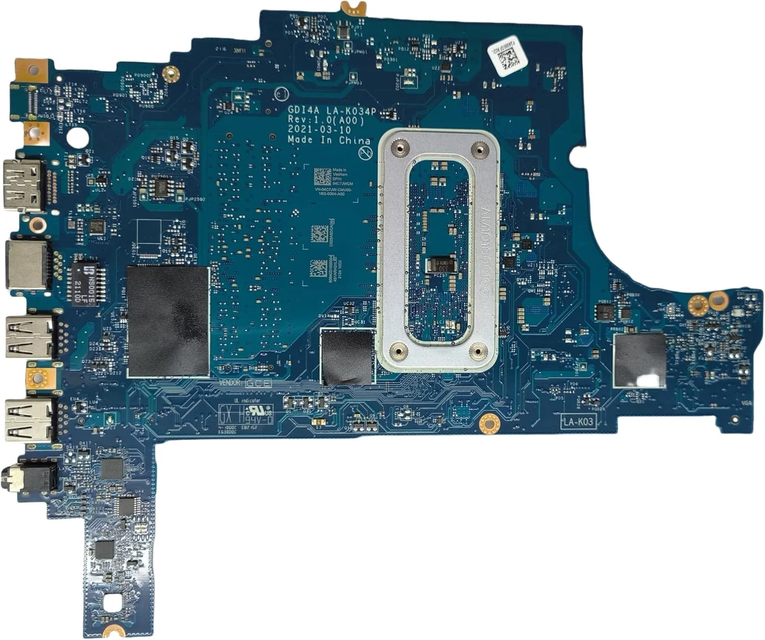 مادربرد جایگزین لپ تاپ GDI4A LA-K034P برای Dell Vostro 3500، پردازنده i5-1135G7، شماره قطعه 04C7JW 4C7JW مادربرد جایگزین لپ تاپ GDI4A LA-K034P برای Dell Vostro 3500، پردازنده i5-1135G7، شماره قطعه 04C7JW 4C7JW