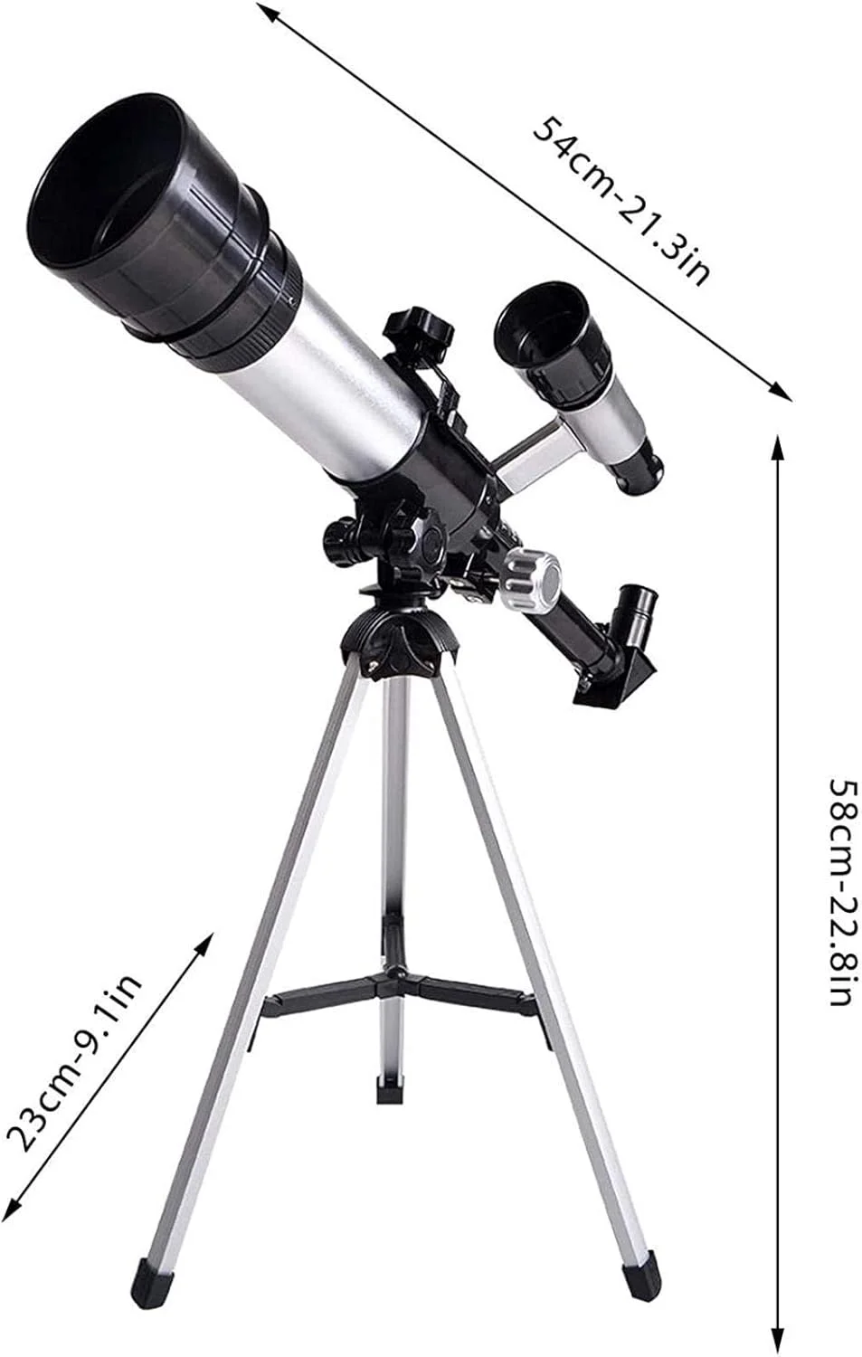 تلسکوپ های نجومی دهانه 70 میلی متری، تک چشمی با سه پایه، شکست نجومی با یابنده