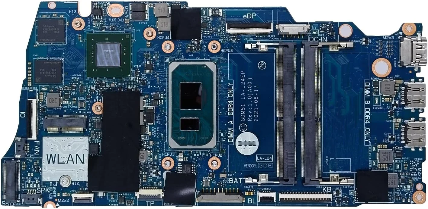 مادربرد جایگزین برای دل Inspiron 15 3511 مدل GDM51 LA-L24EP با پردازنده i5-1135G7 و کارت گرافیک MX350 2GB، شماره قطعه 00T6KC 0T6KC مادربرد جایگزین برای دل Inspiron 15 3511 مدل GDM51 LA-L24EP با پردازنده i5-1135G7 و کارت گرافیک MX350 2GB، شماره قطعه 00T6KC 0T6KC