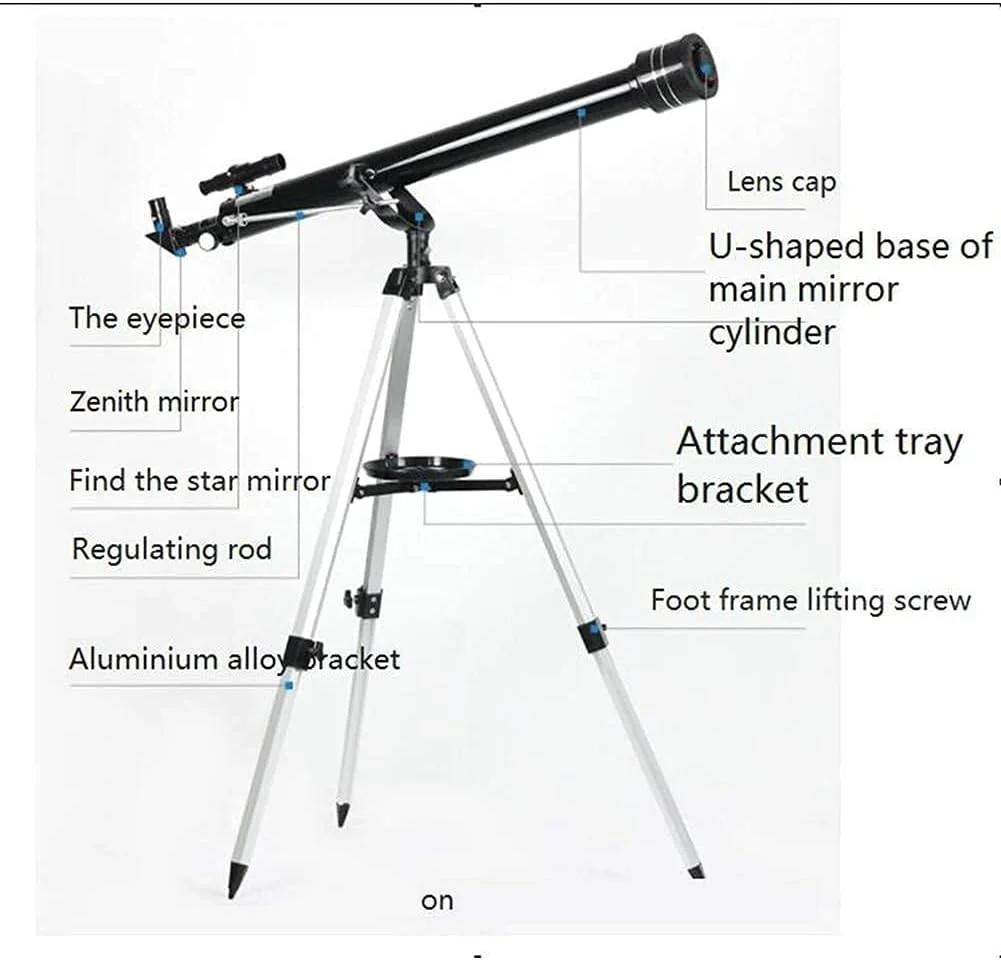 تلسکوپ نجومی با کیفیت عالی 900/60 میلی‌متری به همراه پایه، تلسکوپ منکسر کننده فضای باز با قابلیت زوم برای علاقه‌مندان به نجوم