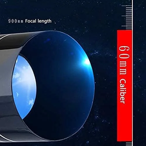 تلسکوپ نجومی TEmkin، تلسکوپ انکساری 900/60 میلی‌متری با عدسی HD 675X، تلسکوپ تک چشمی با سه پایه و یابنده برای تماشای آسمان و ستارگان برای مبتدیان