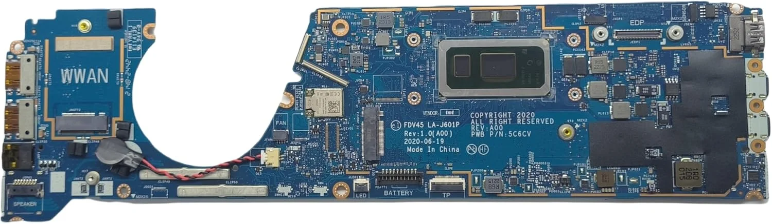 مادربرد جایگزین لپ تاپ مدل FDV45 LA-J601P برای DELL Latitude 7410 Chrome، پردازنده i5-10310U، رم 8 گیگابایت، شماره قطعه 0F6881 F6881