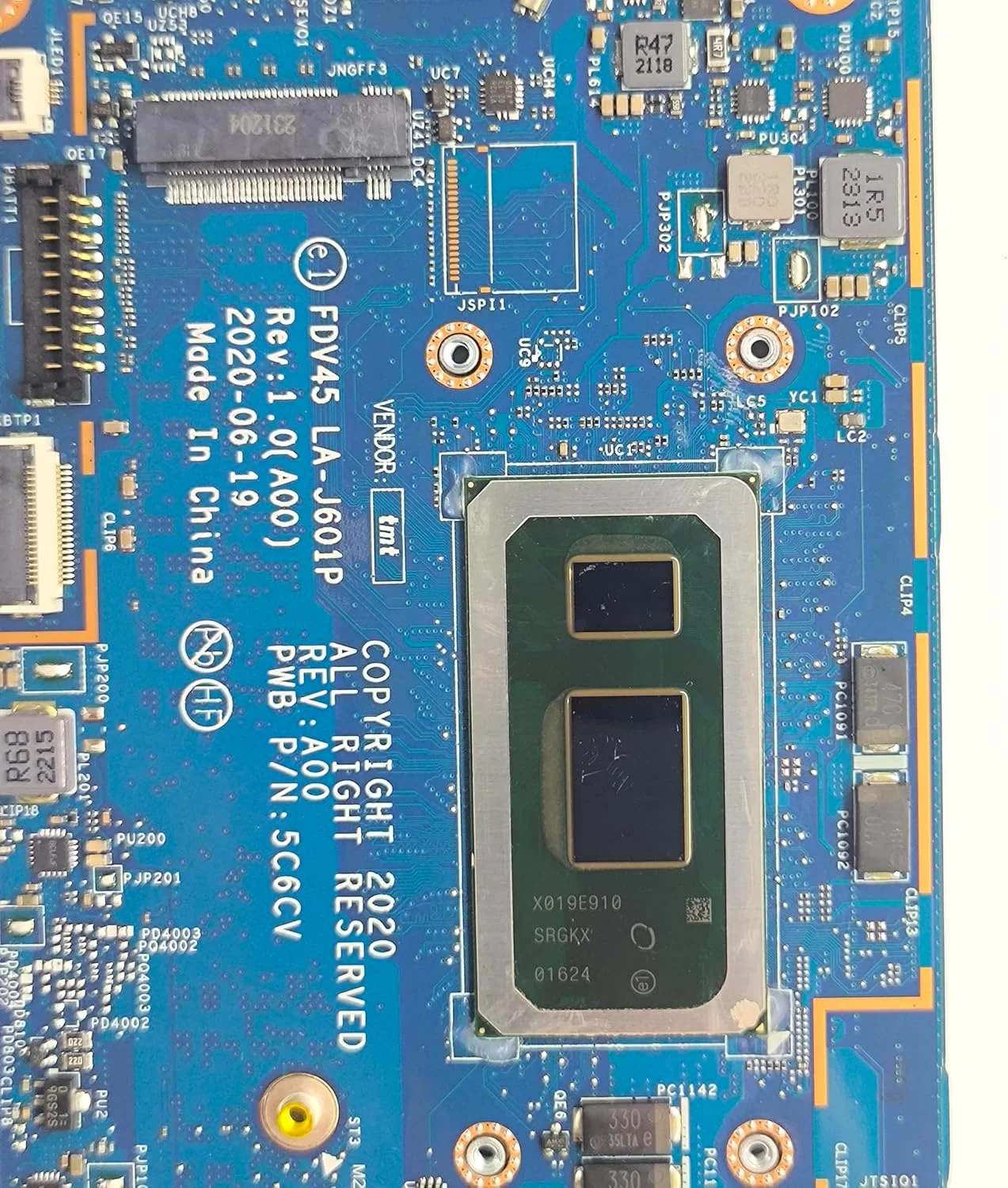 مادربرد جایگزین لپ تاپ مدل FDV45 LA-J601P برای DELL Latitude 7410 Chrome، پردازنده i5-10310U، رم 8 گیگابایت، شماره قطعه 0F6881 F6881 مادربرد جایگزین لپ تاپ مدل FDV45 LA-J601P برای DELL Latitude 7410 Chrome، پردازنده i5-10310U، رم 8 گیگابایت، شماره قطعه 0F6881 F6881