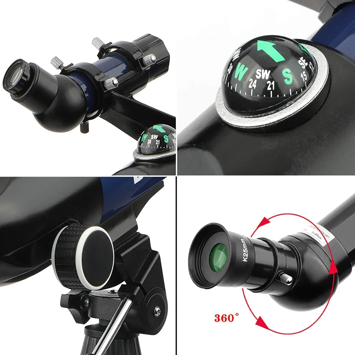 تلسکوپ نجومی تمکین، تلسکوپ شکستنی ۷۰ میلی‌متری قابل حمل برای مبتدیان و کودکان، تلسکوپ انکساری حرفه‌ای، با سه پایه قابل تنظیم و کوله پشتی