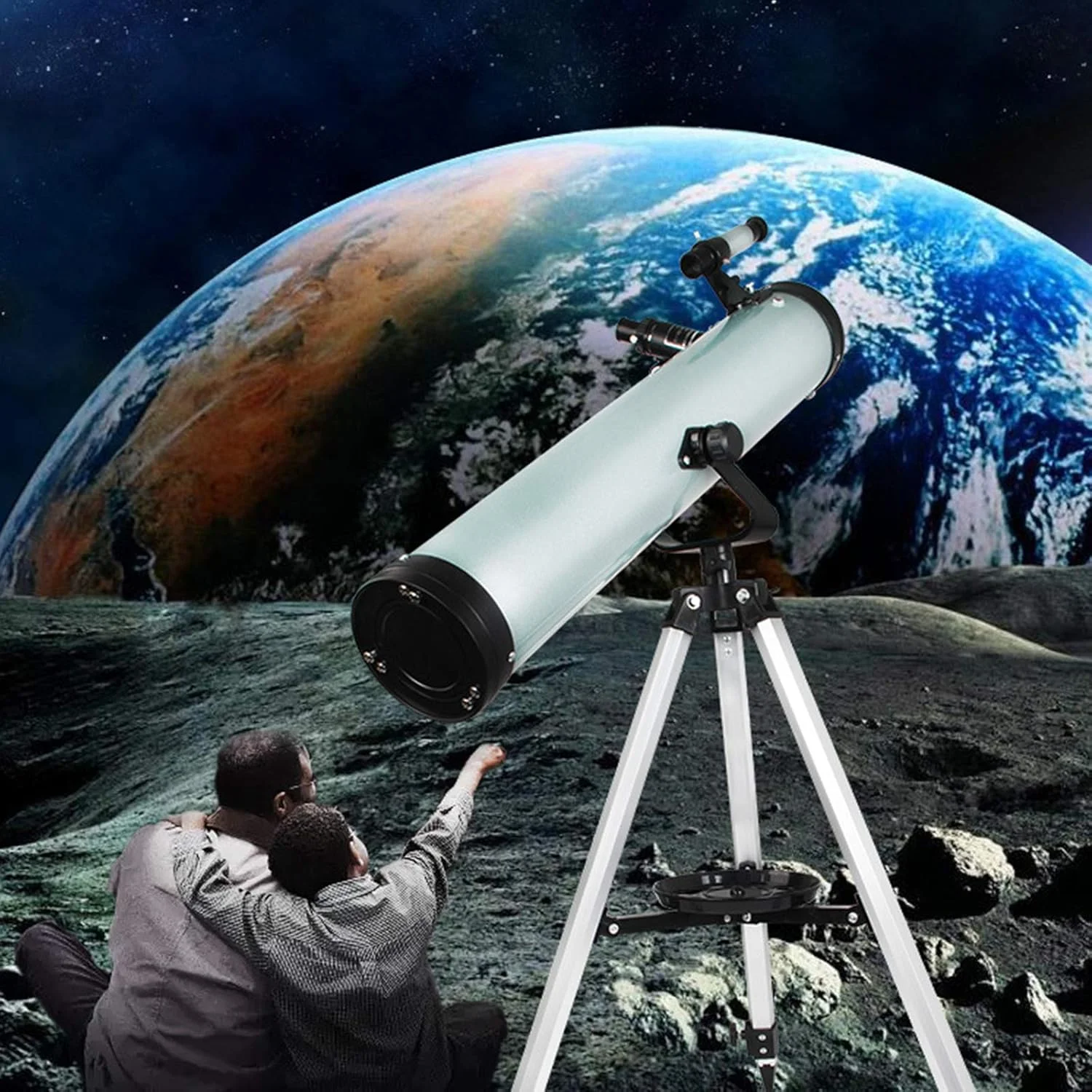 تلسکوپ نجومی زوم 350X HD تک چشمی فضای باز، تلسکوپ شکستی نجومی 700/125 میلی‌متری برای تماشای آسمان/ستاره/ماه/پرندگان، همراه با سه‌پایه