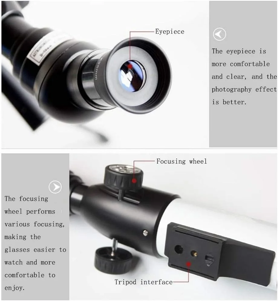 تلسکوپ شکستنی نجومی قابل حمل با پایه و 2 چشمی، مناسب برای مبتدیان در عکاسی نجومی و نجوم بصری تلسکوپ شکستنی نجومی قابل حمل با پایه و 2 چشمی، مناسب برای مبتدیان در عکاسی نجومی و نجوم بصری