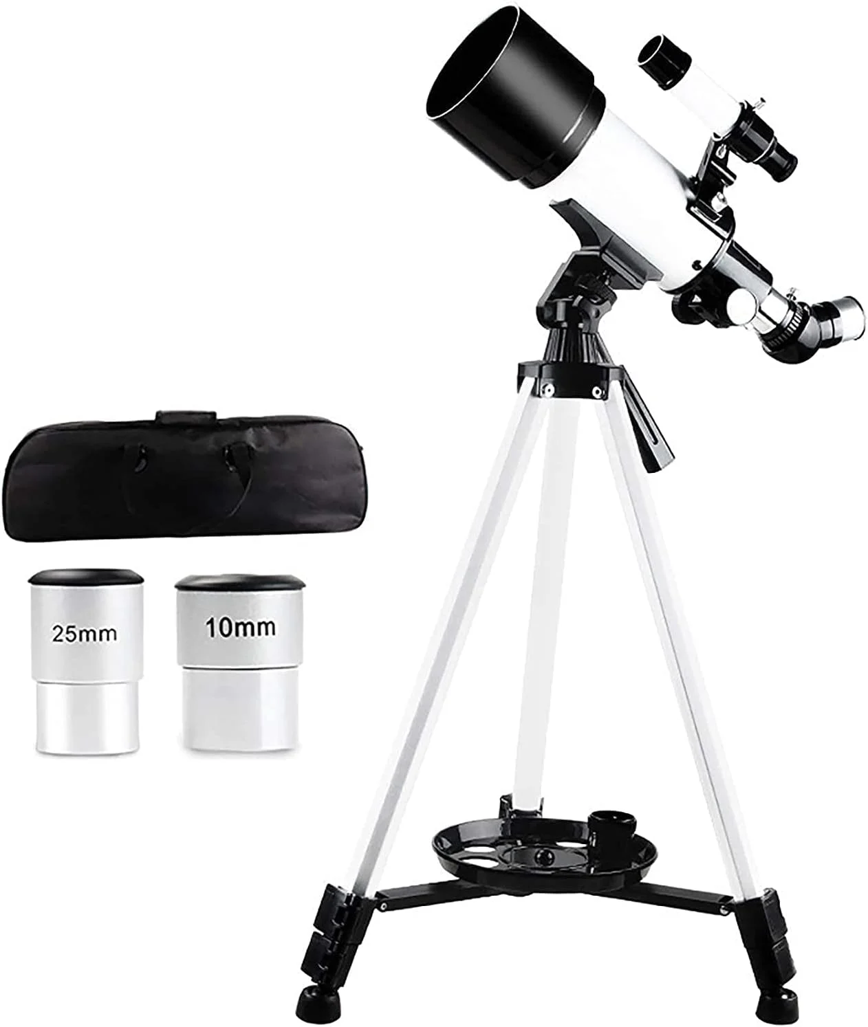 تلسکوپ نجومی مناسب Ultra HD، تلسکوپ مناسب برای مبتدیان نجوم، تلسکوپ شکستی HD 70 میلی‌متری مناسب با سه‌پایه قابل تنظیم و تلفن همراه