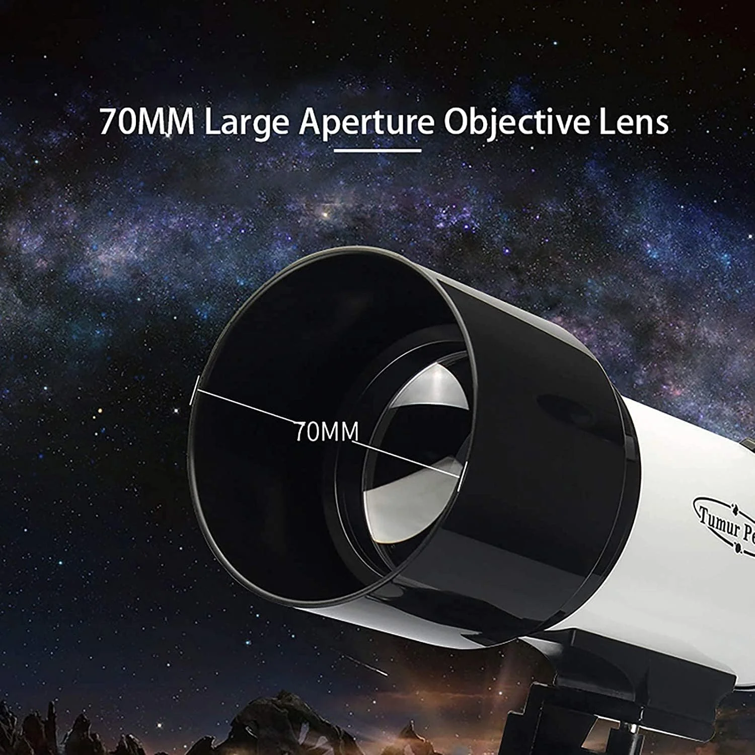 تلسکوپ نجومی مناسب Ultra HD، تلسکوپ مناسب برای مبتدیان نجوم، تلسکوپ شکستی HD 70 میلی‌متری مناسب با سه‌پایه قابل تنظیم و تلفن همراه
