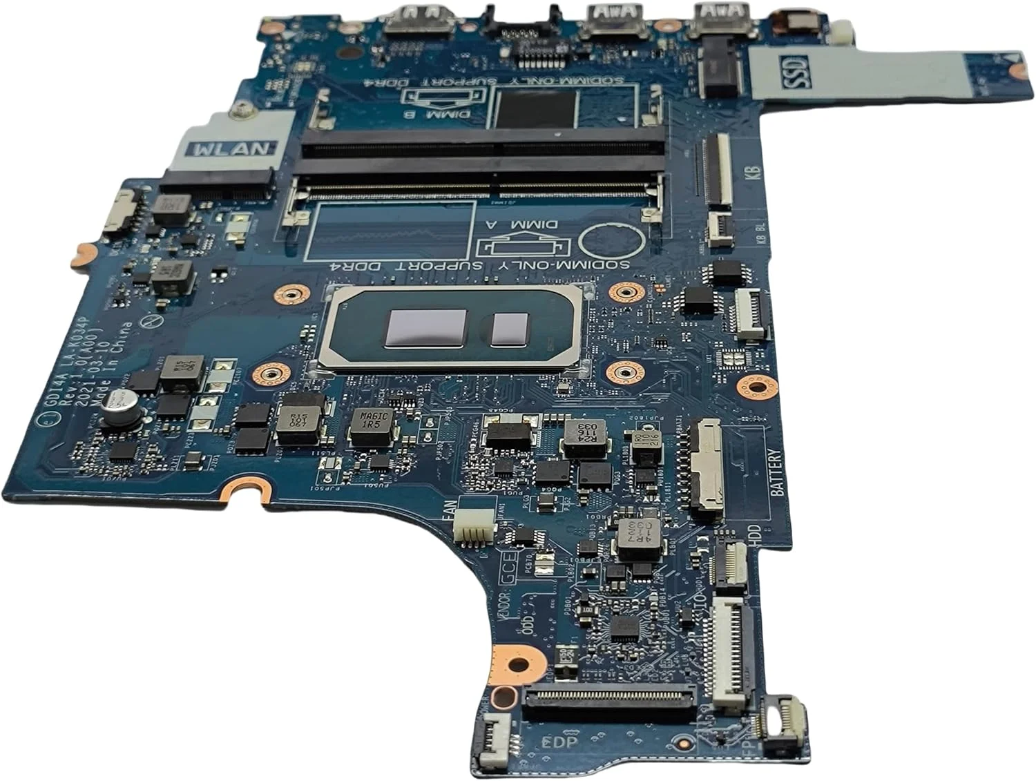مادربرد جایگزین لپ تاپ GDI4A LA-K034P برای Dell Inspiron 3501، برد اصلی سیستم با پردازنده i3-1125G4، شماره قطعه 0YR7KH YR7KH