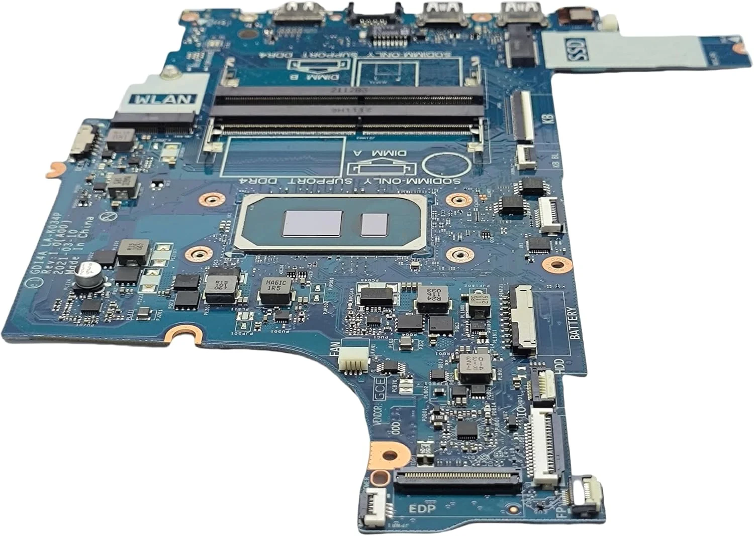 مادربرد جایگزین لپ تاپ GDI4A LA-K034P برای Dell Inspiron 3501، برد اصلی سیستم با پردازنده i3-1125G4، شماره قطعه 0G67KF G67KF