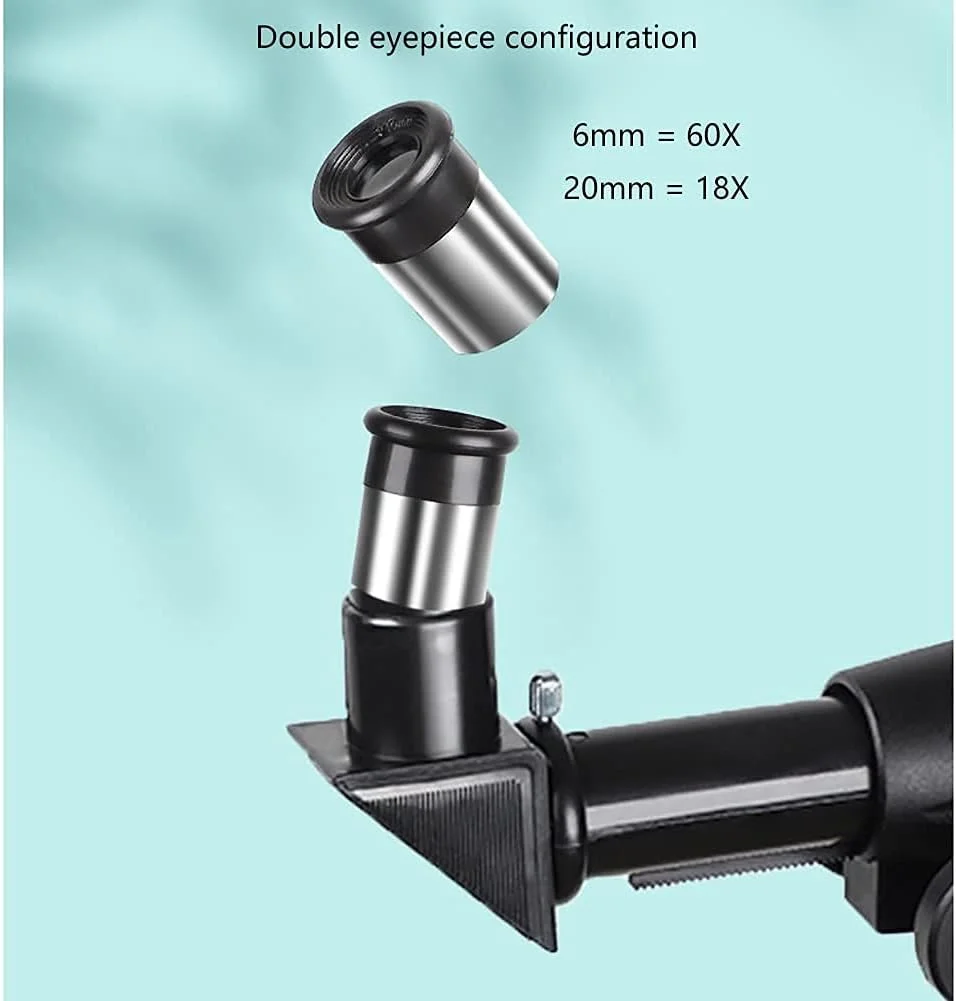 تلسکوپ 60 میلی‌متری تمکین با دهانه 360 میلی‌متری برای مبتدیان، تلسکوپ شکستنی قابل حمل کودکان با یابنده و آداپتور تلفن، تلسکوپ دستی