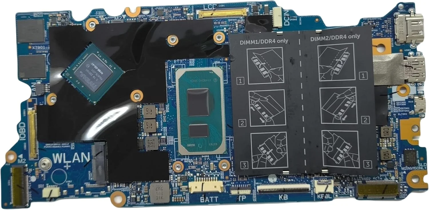 مادربرد جایگزین لپ تاپ 213109-1 Cyborg-N15 TGL New PD برای Dell Inspiron 5518، برد اصلی سیستم i7-11390H، پردازنده MX450 2G VRAM 0Y20X4 Y20X4