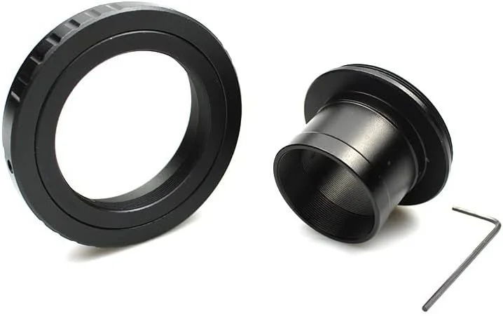 مجموعه حلقه T با قطر 1.25 اینچ برای اتصال دوربین DSLR به تلسکوپ شکستی 70 میلی‌متری