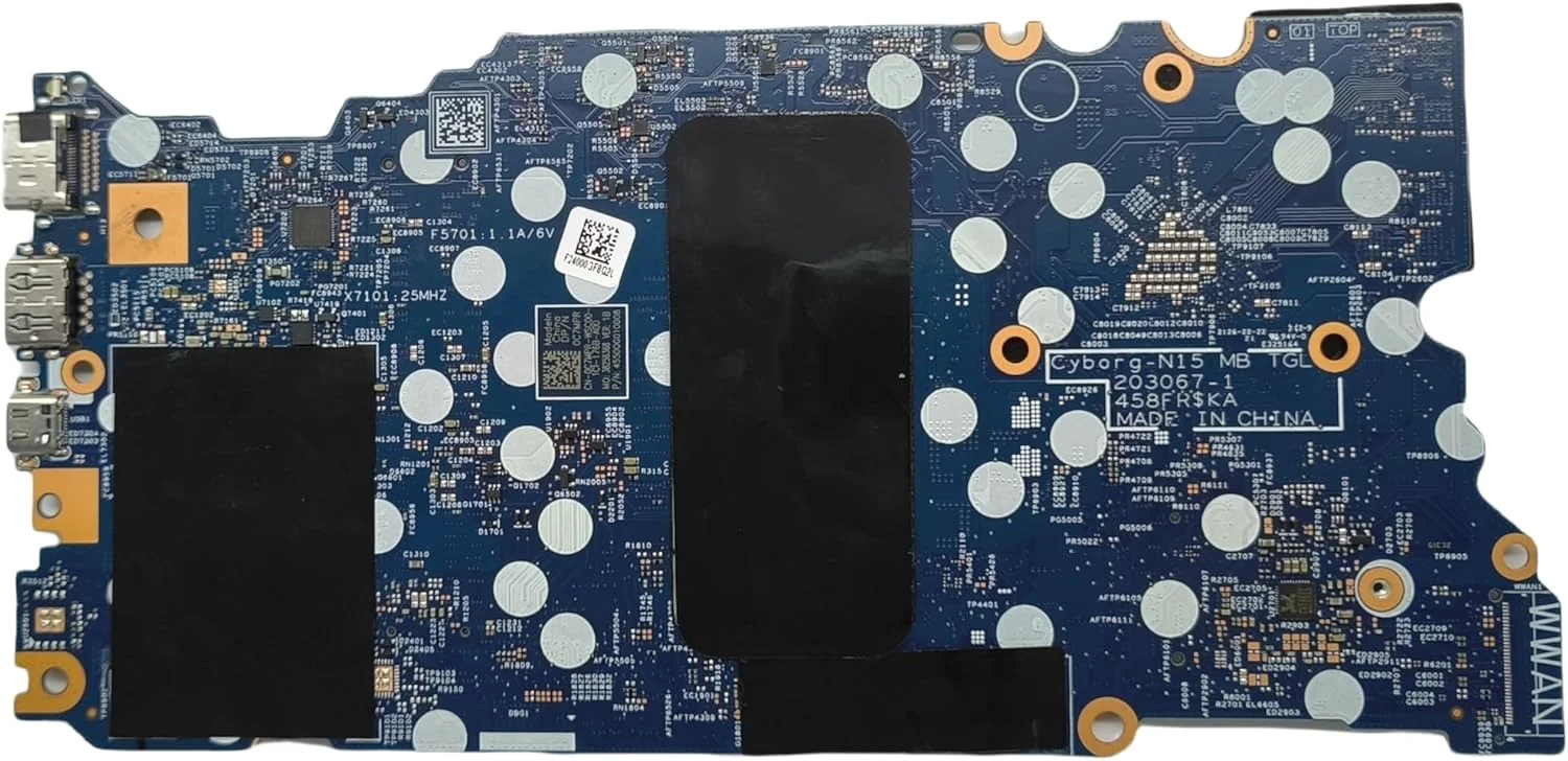 مادربرد جایگزین لپ تاپ Cyborg-N15 MB TGL 203067-1 برای Dell Inspiron 5410، برد اصلی سیستم با پردازنده i7-11390H، شماره قطعه 0C7MPR C7MPR
