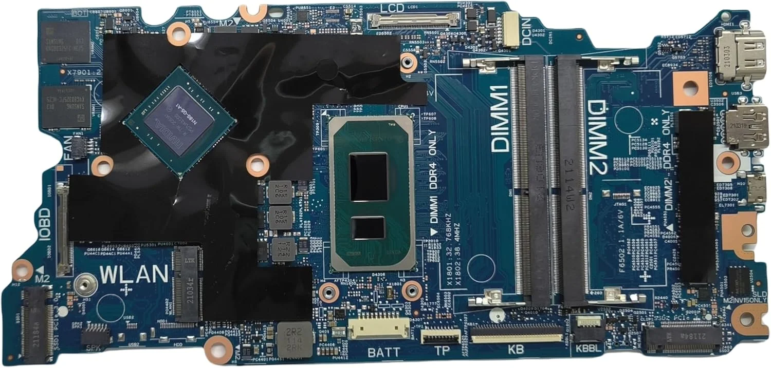 مادربرد جایگزین لپ تاپ 213109-1 Cyborg-N15 TGL New PD برای Dell inspiron 5518، برد اصلی سیستم با پردازنده i5-11320H و گرافیک MX450 2G VRAM، شماره قطعه 0G31TD G31TD