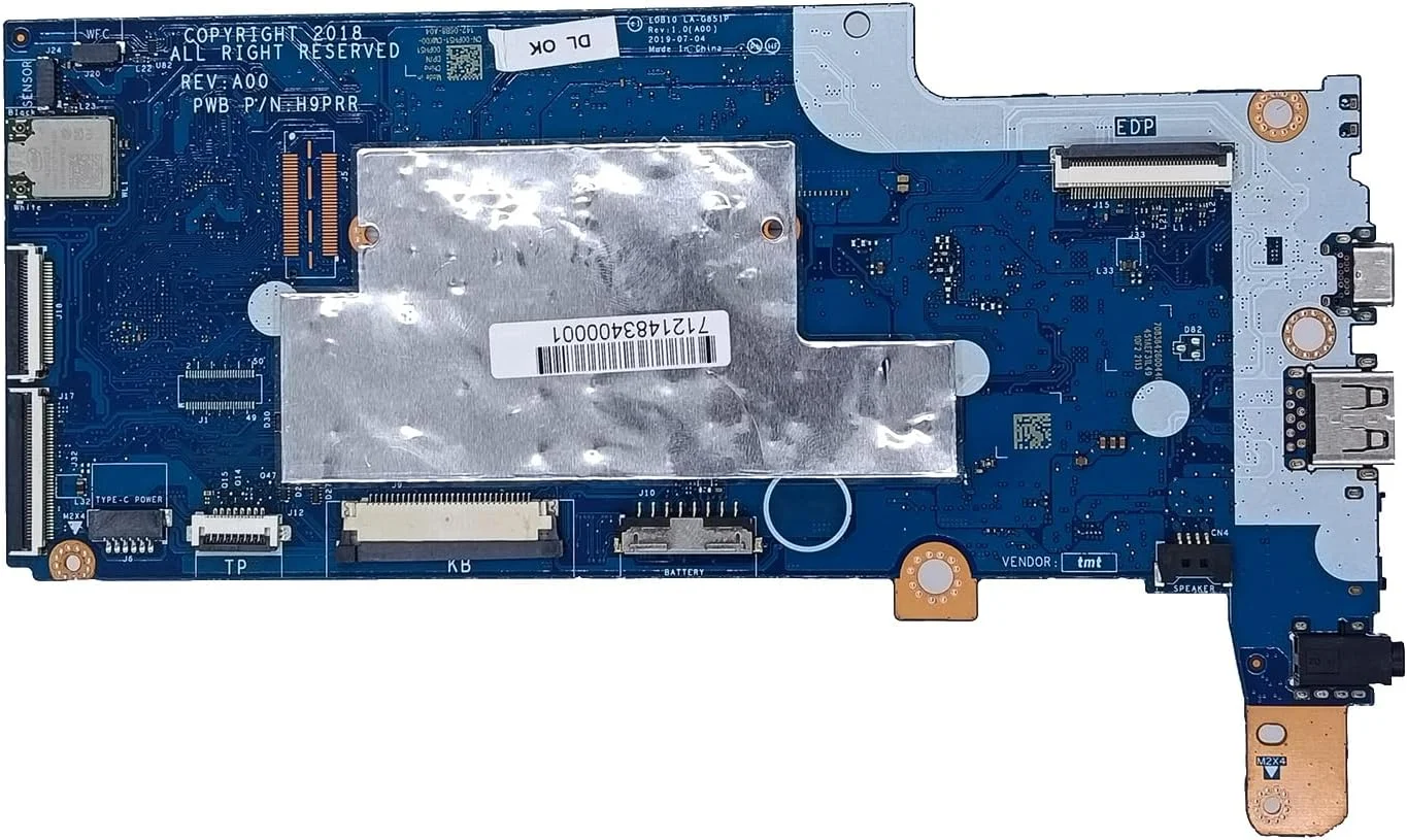 مادربرد جایگزین لپ تاپ EDB10 LA-G851P برای Dell Chromebook 3100 2 در 1، پردازنده N4020 1.1 گیگاهرتز دو هسته ای، 4 گیگابایت رم، 64 گیگابایت حافظه، 00PH51 0PH51