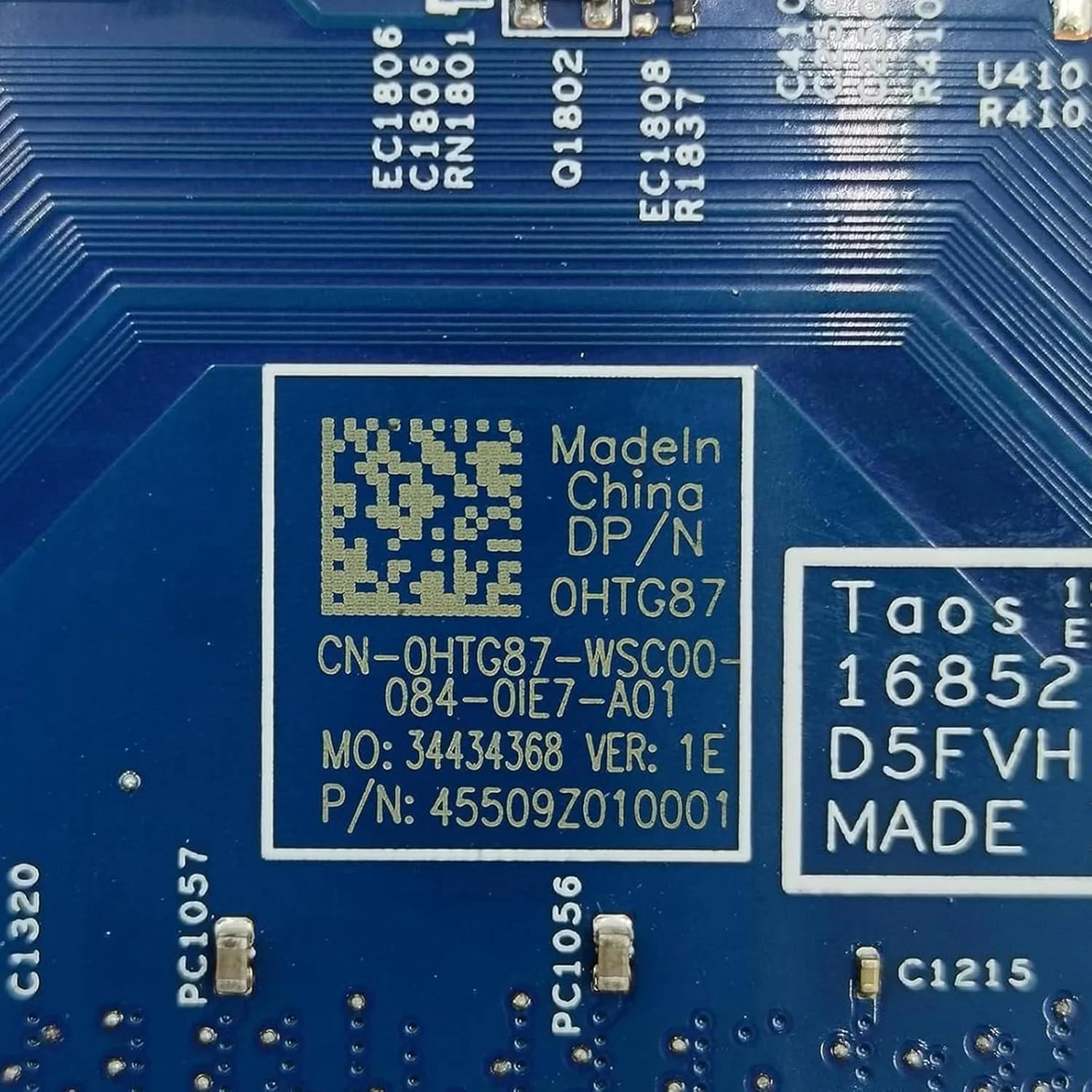 مادربرد جایگزین 0HTG87 HTG87 برای لپ تاپ Dell Latitude 3580 مدل TAOS 16852-1، پردازنده i3-6006U مادربرد جایگزین 0HTG87 HTG87 برای لپ تاپ Dell Latitude 3580 مدل TAOS 16852-1، پردازنده i3-6006U