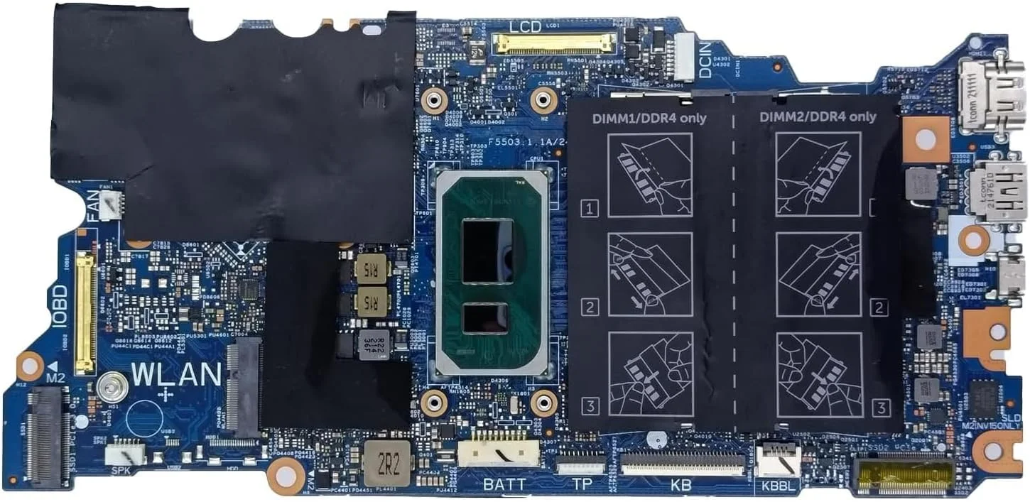 مادربرد جایگزین 076F7Y 76F7Y برای لپ تاپ دل Inspiron 5410 مدل 213109-1 Cyborg-N15 TGL، برد اصلی سیستم CPU جدید با پردازنده i7-11390H مادربرد جایگزین 076F7Y 76F7Y برای لپ تاپ دل Inspiron 5410 مدل 213109-1 Cyborg-N15 TGL، برد اصلی سیستم CPU جدید با پردازنده i7-11390H
