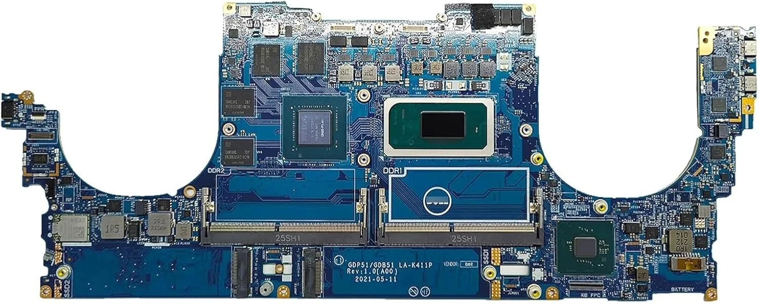 مادربرد جایگزین 0DX49R DX49R برای لپ تاپ Dell Precision 5560 مدل LA-K411P، برد اصلی سیستم DIS با پردازنده I5-11500H و حافظه 4 گیگابایتی GDP51 GDB51