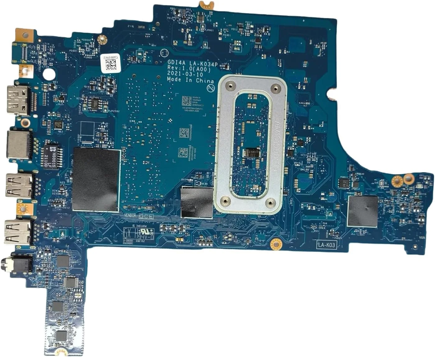 مادربرد جایگزین 0YR7KH YR7KH برای لپ تاپ Dell Inspiron 3501، مادربرد اصلی با پردازنده i3-1125G4 مدل GDI4A LA-K034P