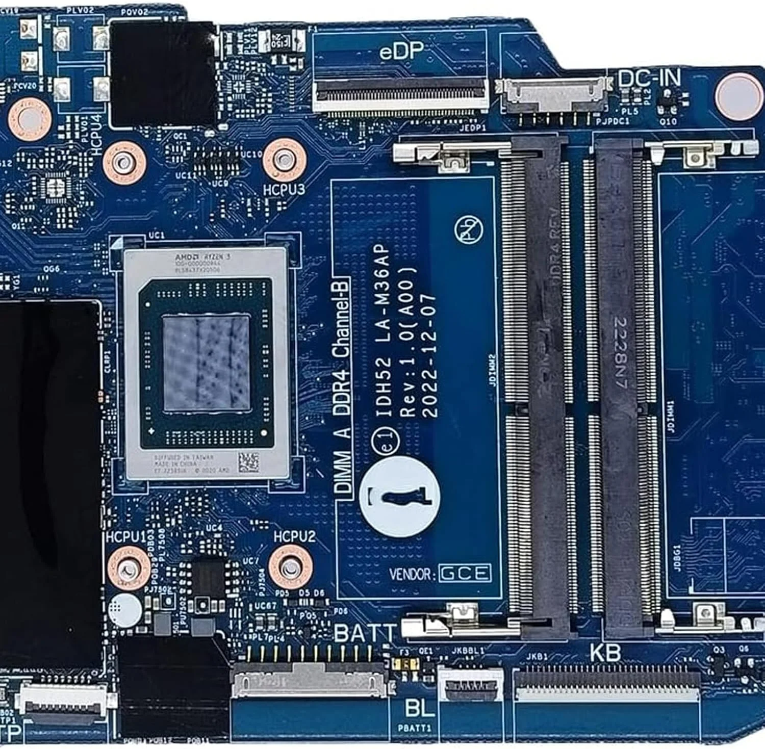 مادربرد جایگزین 03KJH3 3KJH3 برای لپ تاپ Dell Inspiron 15 3535 مدل IDH52 LA-M36AP، برد اصلی سیستم با پردازنده R3-7330U