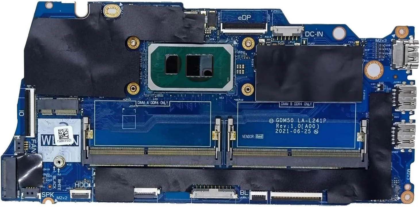 مادربرد جایگزین 0W6K77 W6K77 برای لپ تاپ Dell Vostro 15 3510 مدل GDM50 LA-L241P، پردازنده i3-1115G4، 45 پین