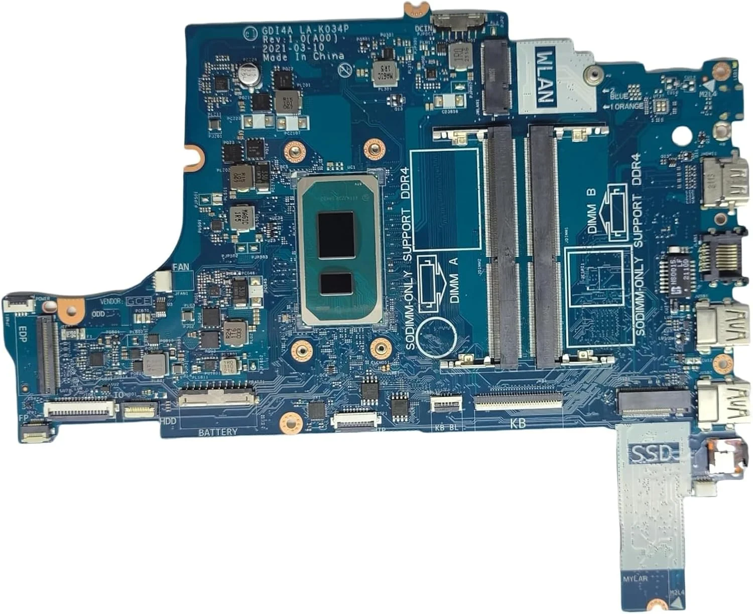 مادربرد جایگزین 0RHHD3 RHHD3 برای لپ تاپ دل Vostro 3500 مدل GDI4A LA-K034P، پردازنده i7-1165G7